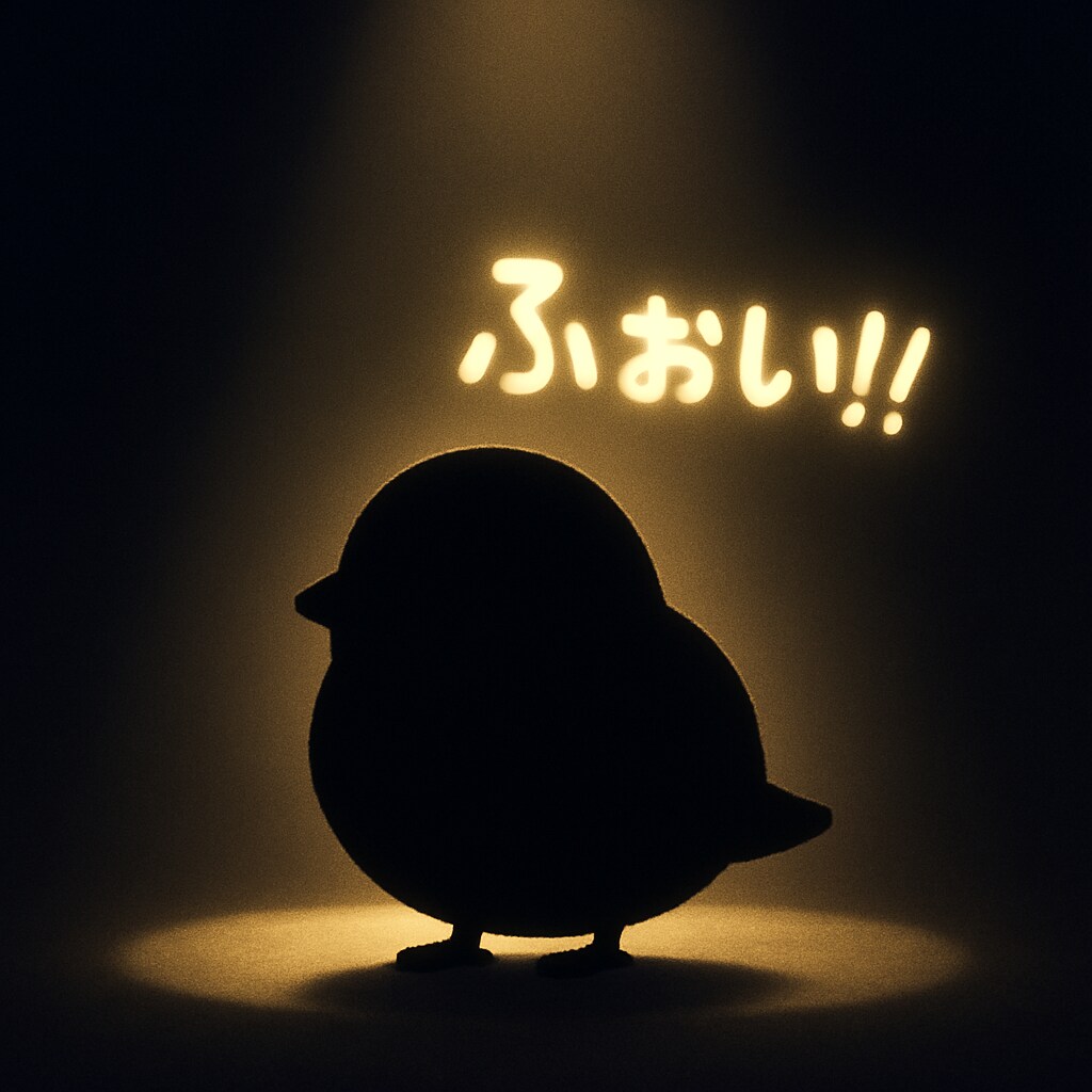 シルエットの喋るインコ