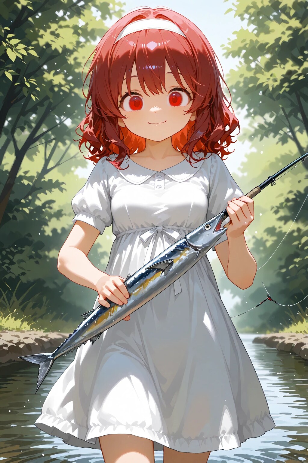 サンマを釣り満足なレンちゃん💖