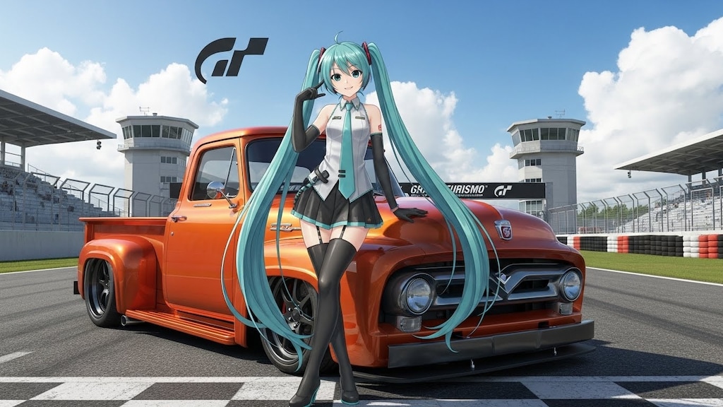 初音ミクとフォードトラック