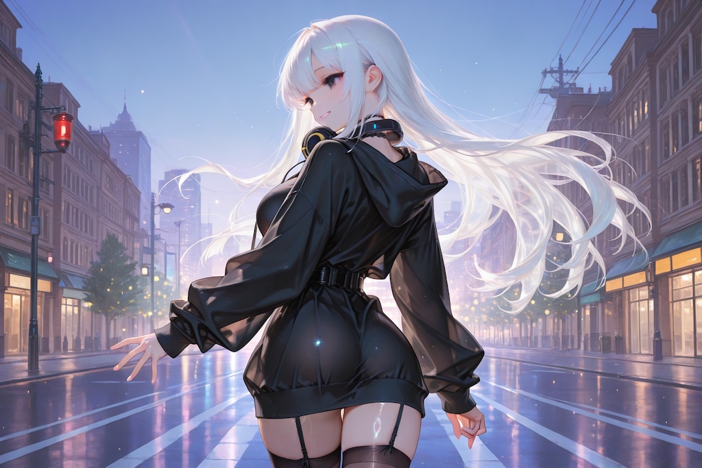 ネオンが光る夜の大都会