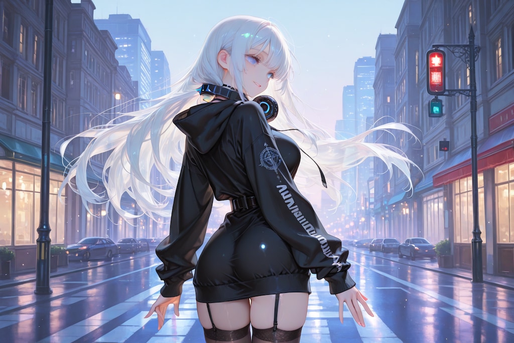 ネオンが光る夜の大都会