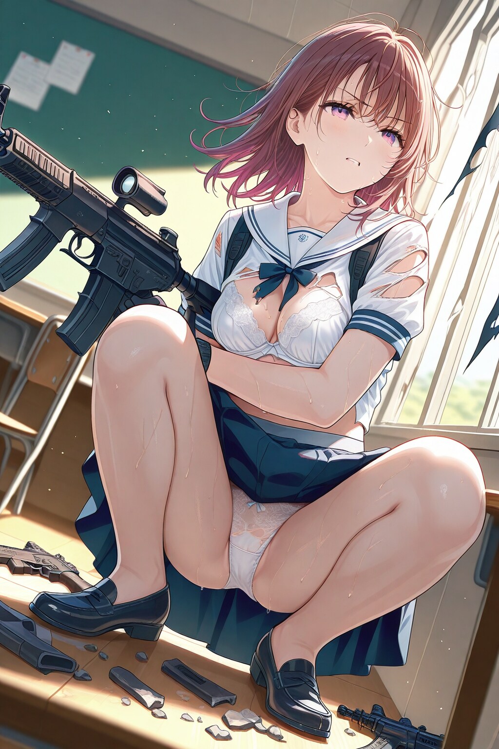 防戦中の武装JK