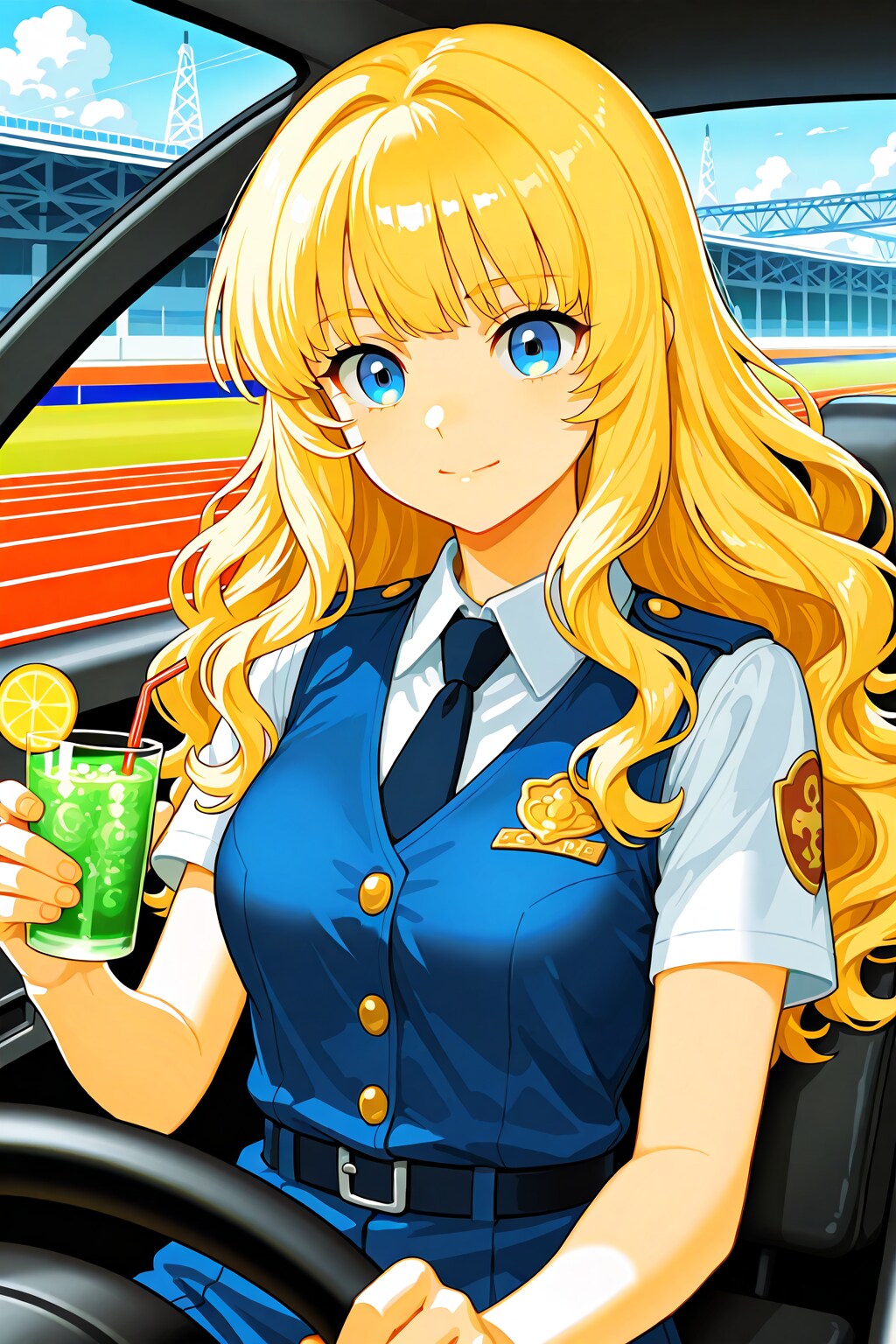 ドリンク片手に
