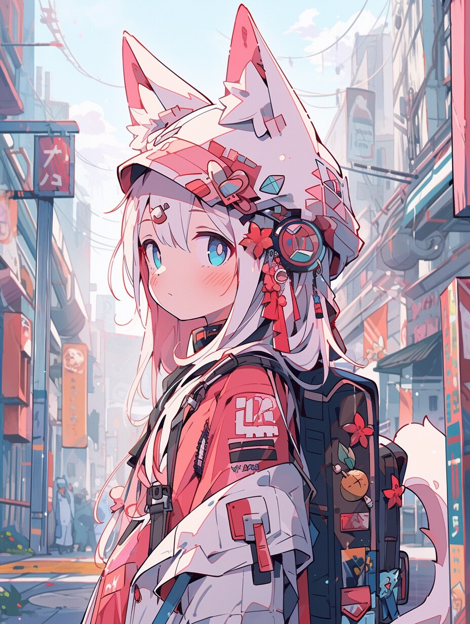 ネオン街を駆ける狐耳少女の冒険