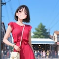 お出かけする黒髪ちゃん 3枚目