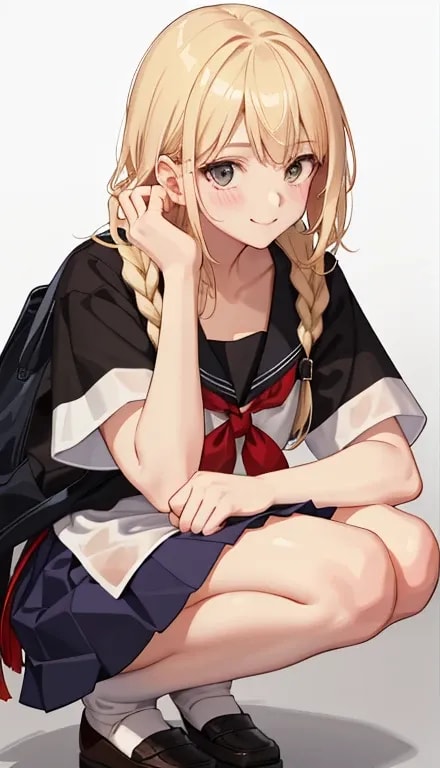 金髪の制服姿のお姉さん