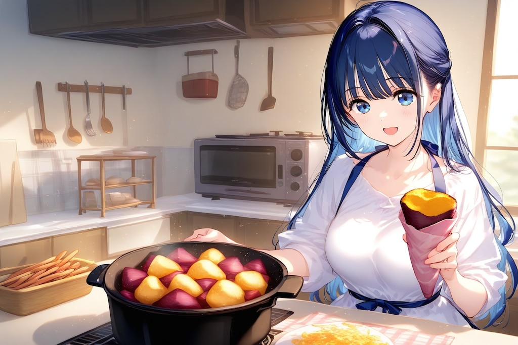 お家で鍋焼き芋～～～