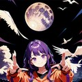 月と紫髪ちゃん 2枚目