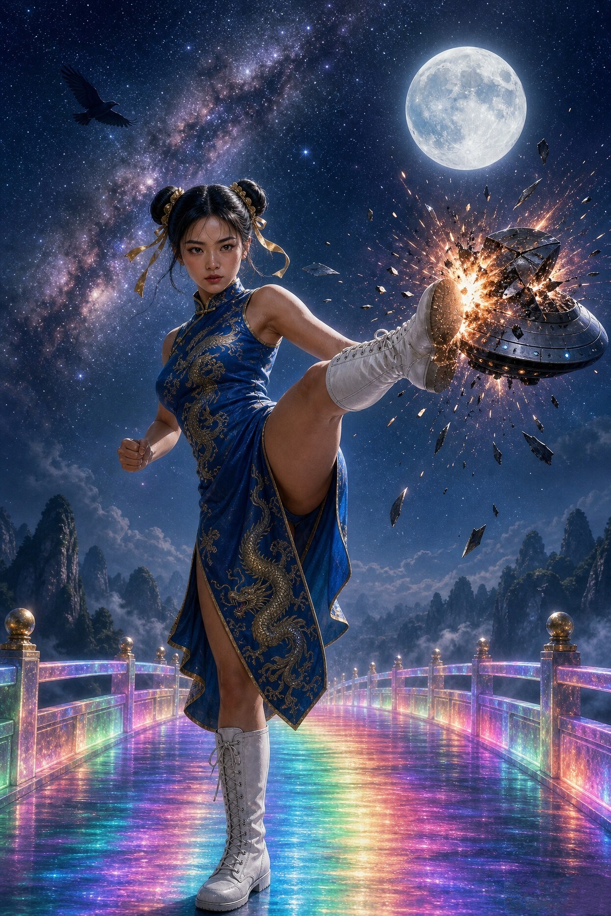 チャイナドレスと星空