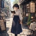 古本屋街の少女 2枚目