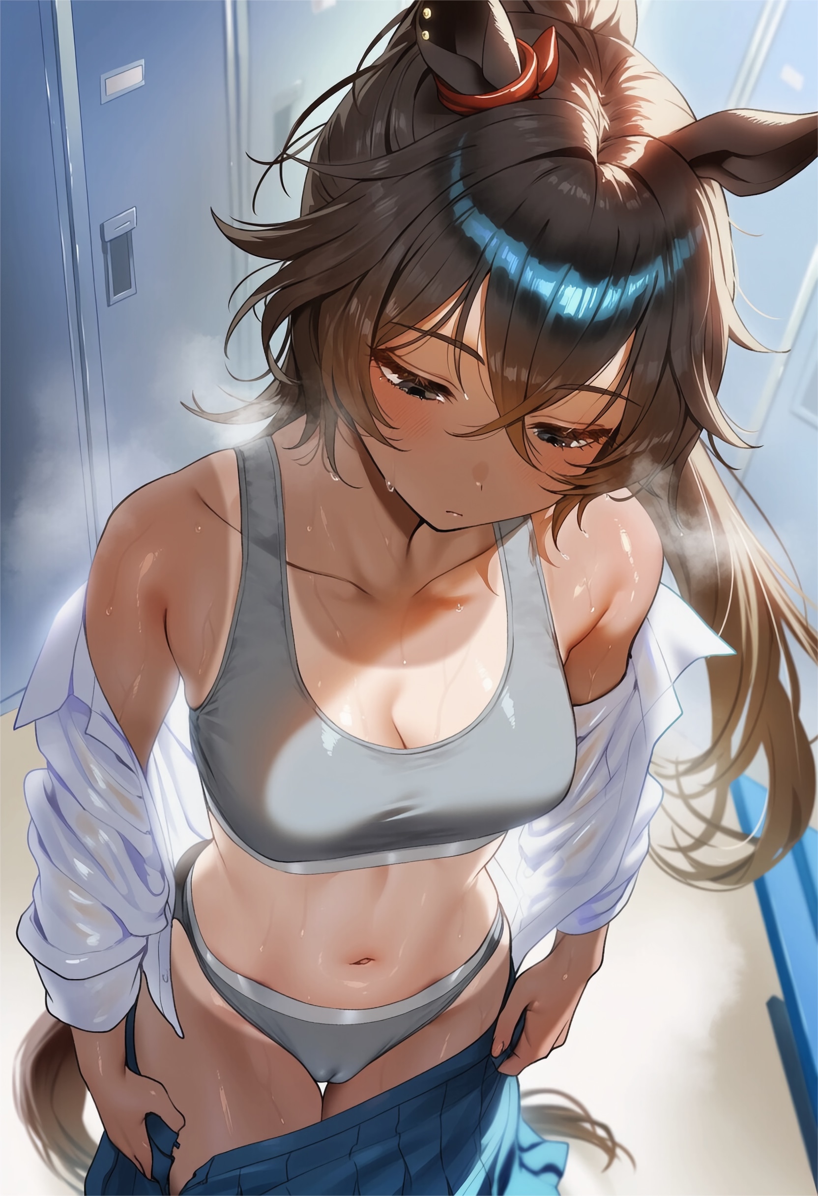 彼女の着替えは女子も釘付けになる｜黒馬ちゃん