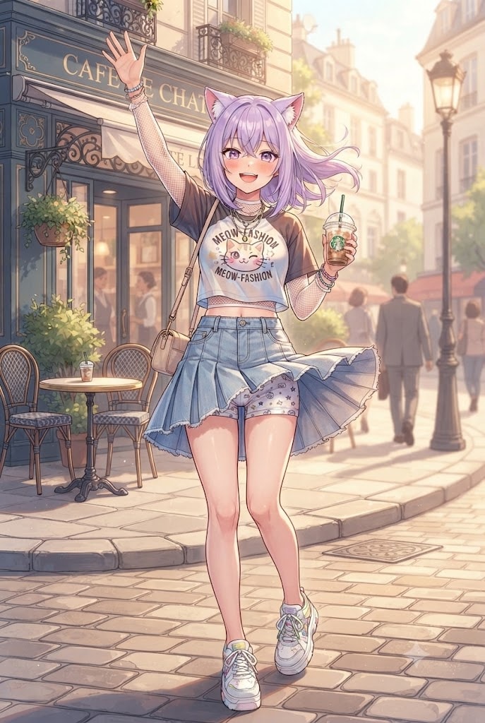 待ち合わせとアイスラテとパンチラのシス