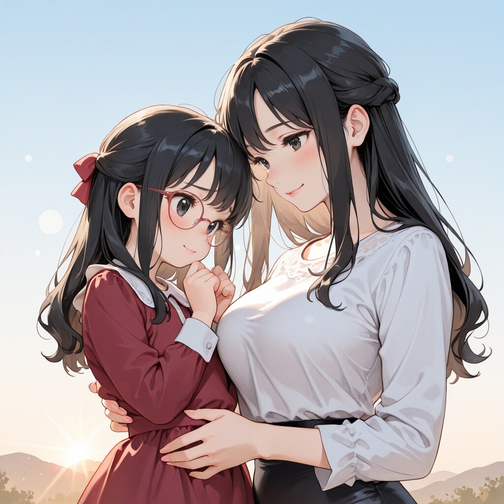 母と子と…