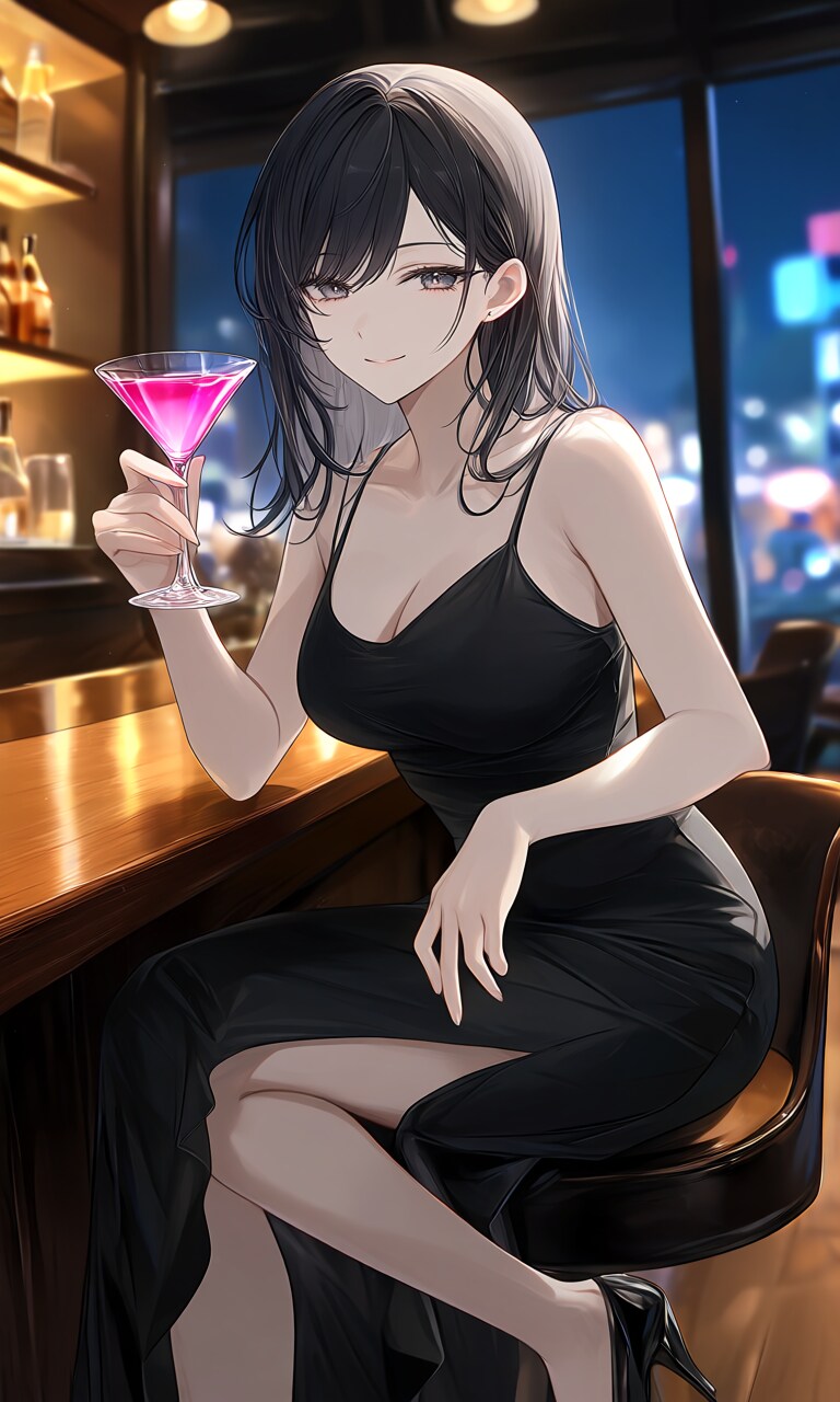 バーと美女
