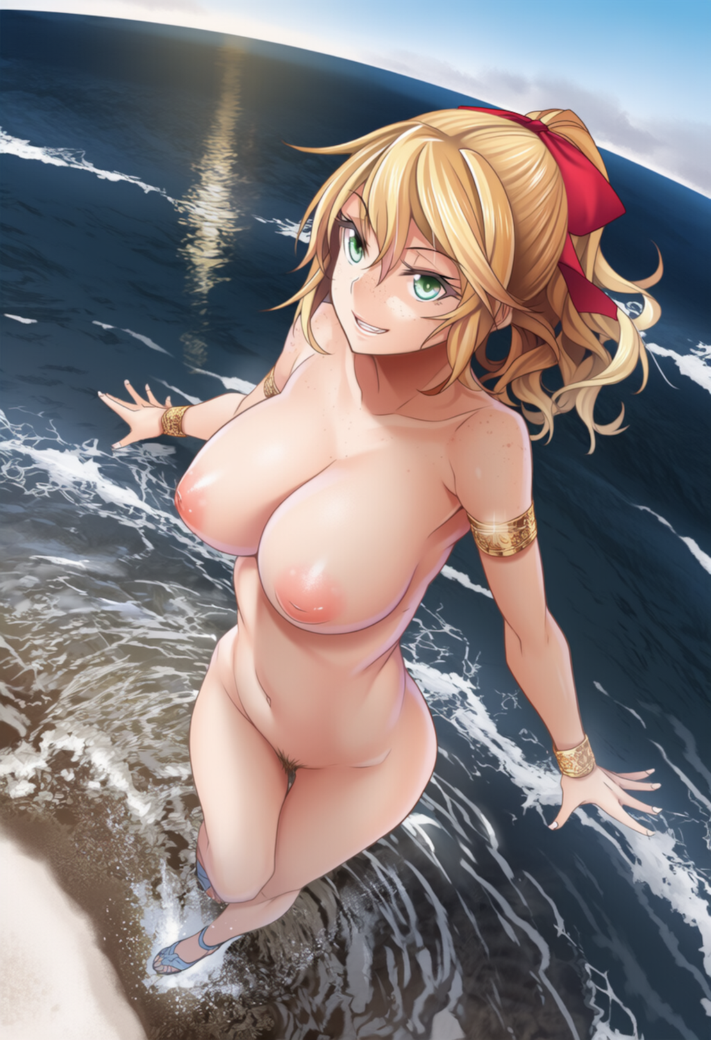 全裸海水浴