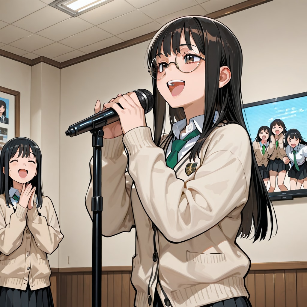 視聴覚室でカラオケ