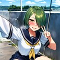 屋上放尿自撮りJK 2枚目