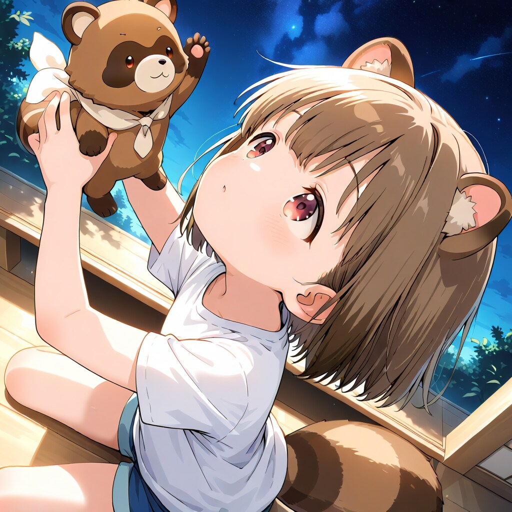 夜空とたぬきっ娘