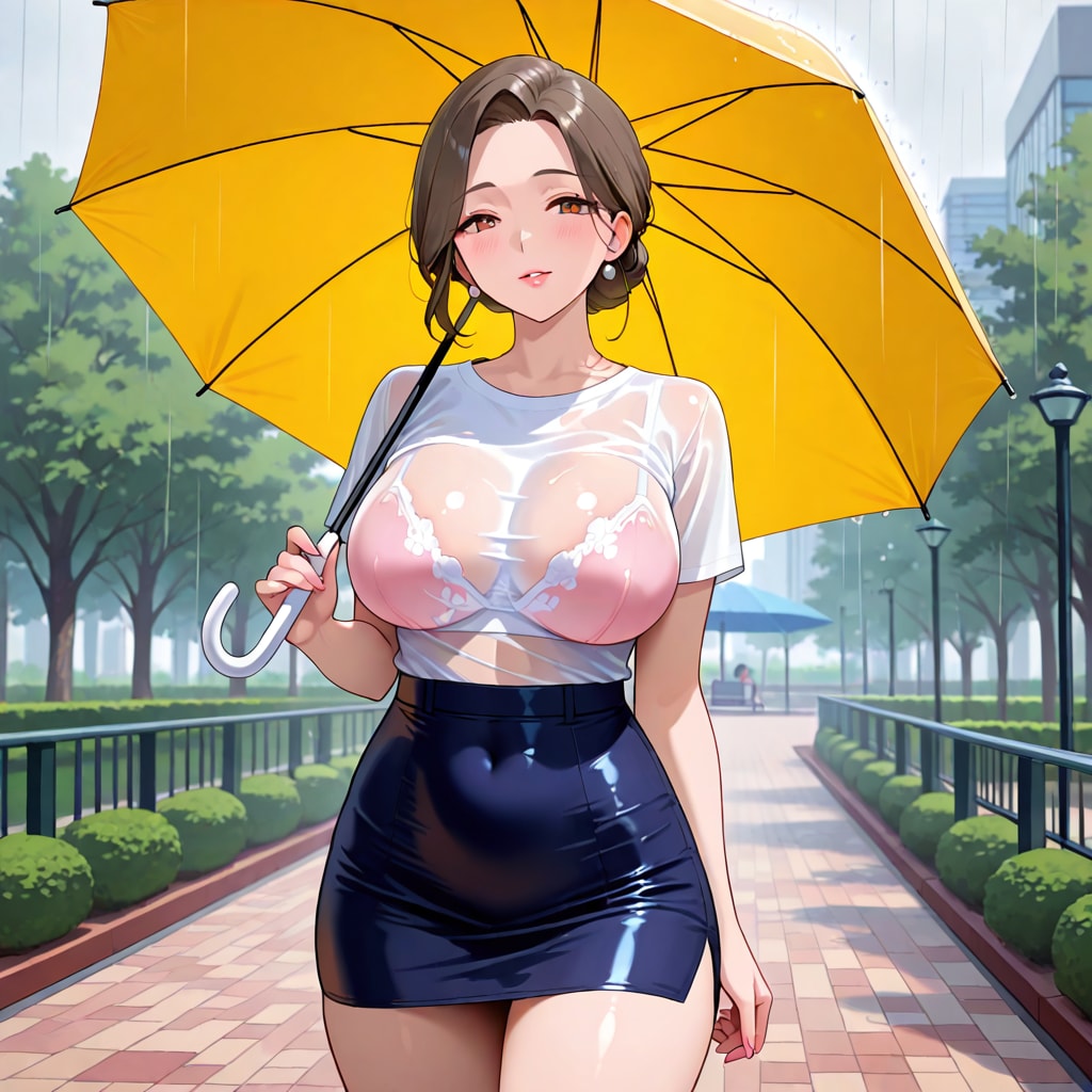 雨の中の痴女