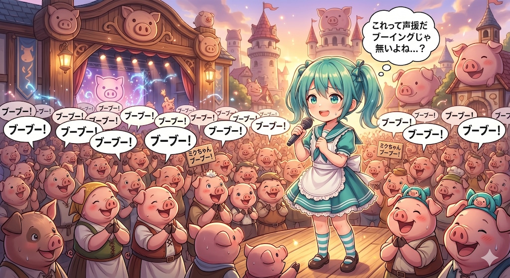 🐷これって声援だよね？😅