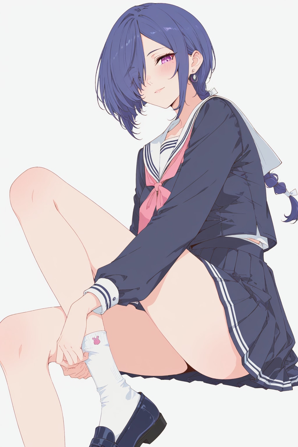 片目隠れ女子学生