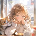 少女とネコ💖 3枚目