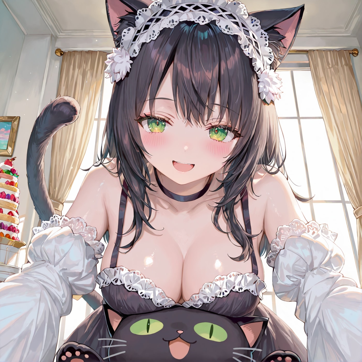 黒猫ちゃんと作者猫