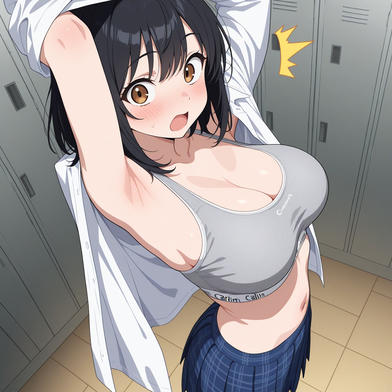 着替えを覗かれた女の子