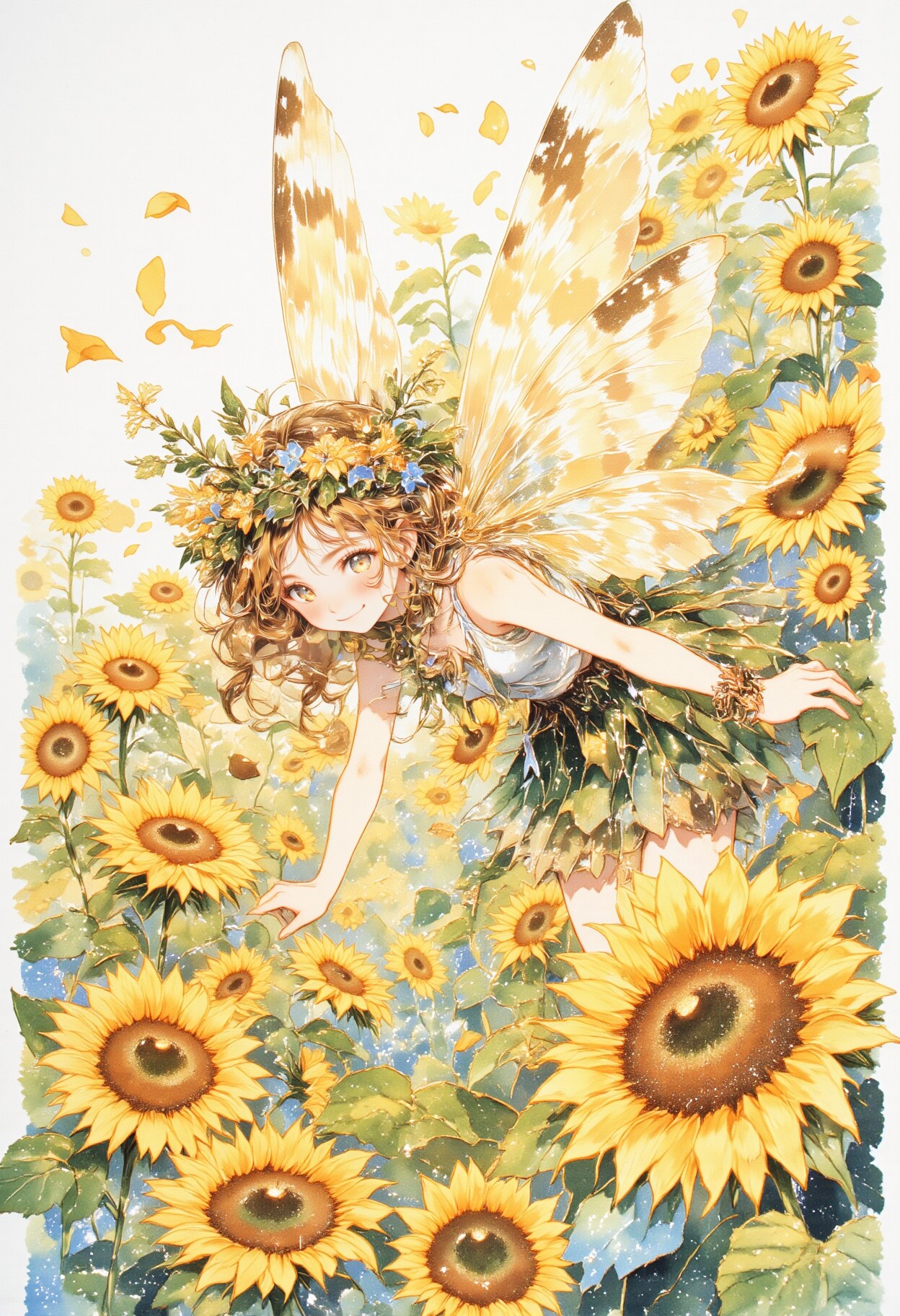 ひまわり畑の妖精 3 | の人気AIイラスト・グラビア