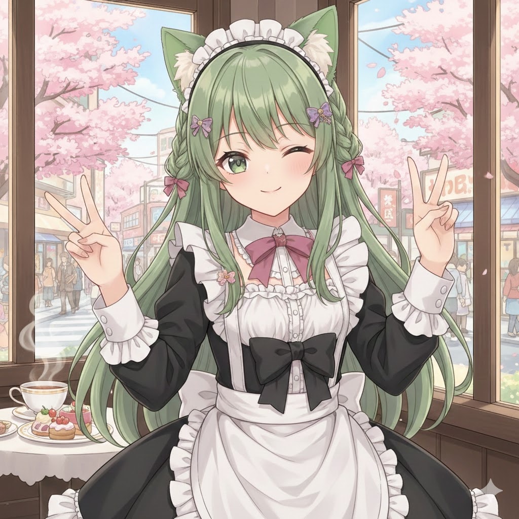 ネコミミメイドのヨモギちゃん | の人気AIイラスト・グラビア