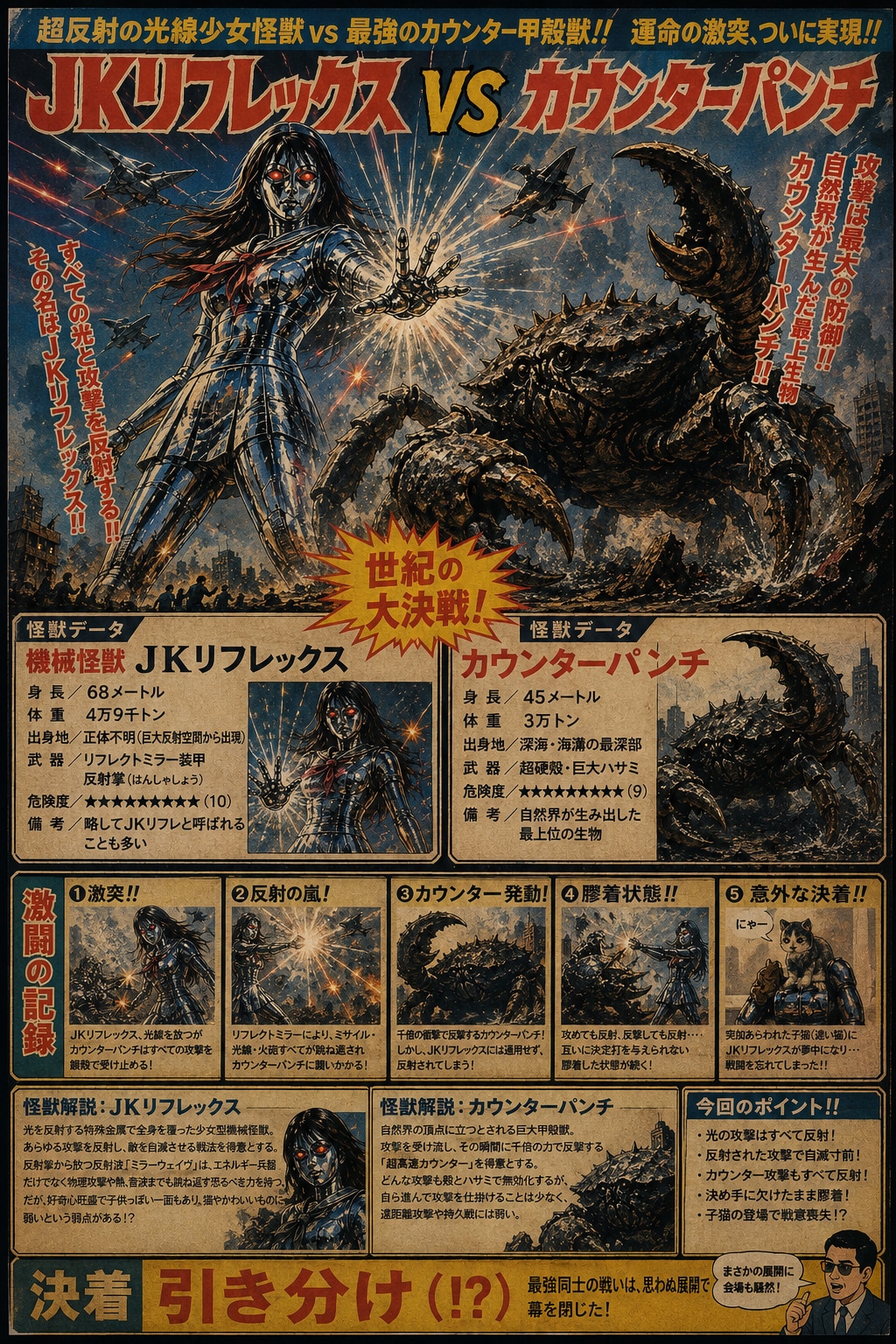 機械怪獣 JKリフレックス VS カウンターパンチ