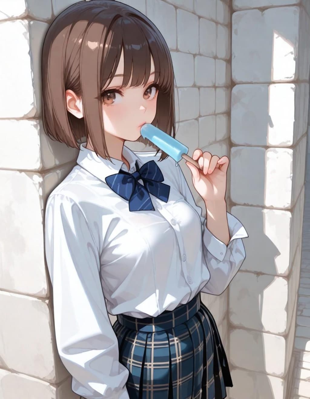 アイスキャンディーを食す子