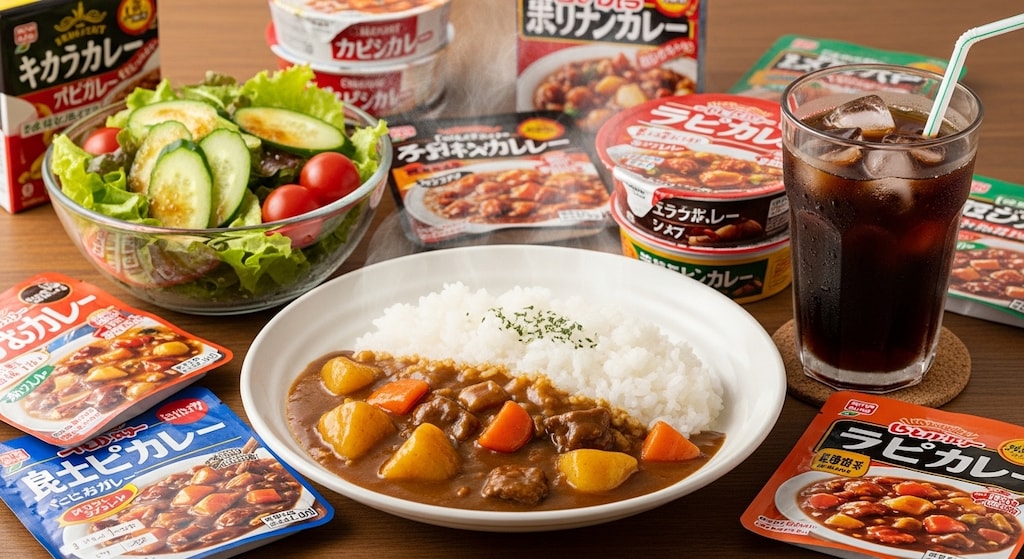 摩訶不思議食堂のレトルトカレー食べ放題