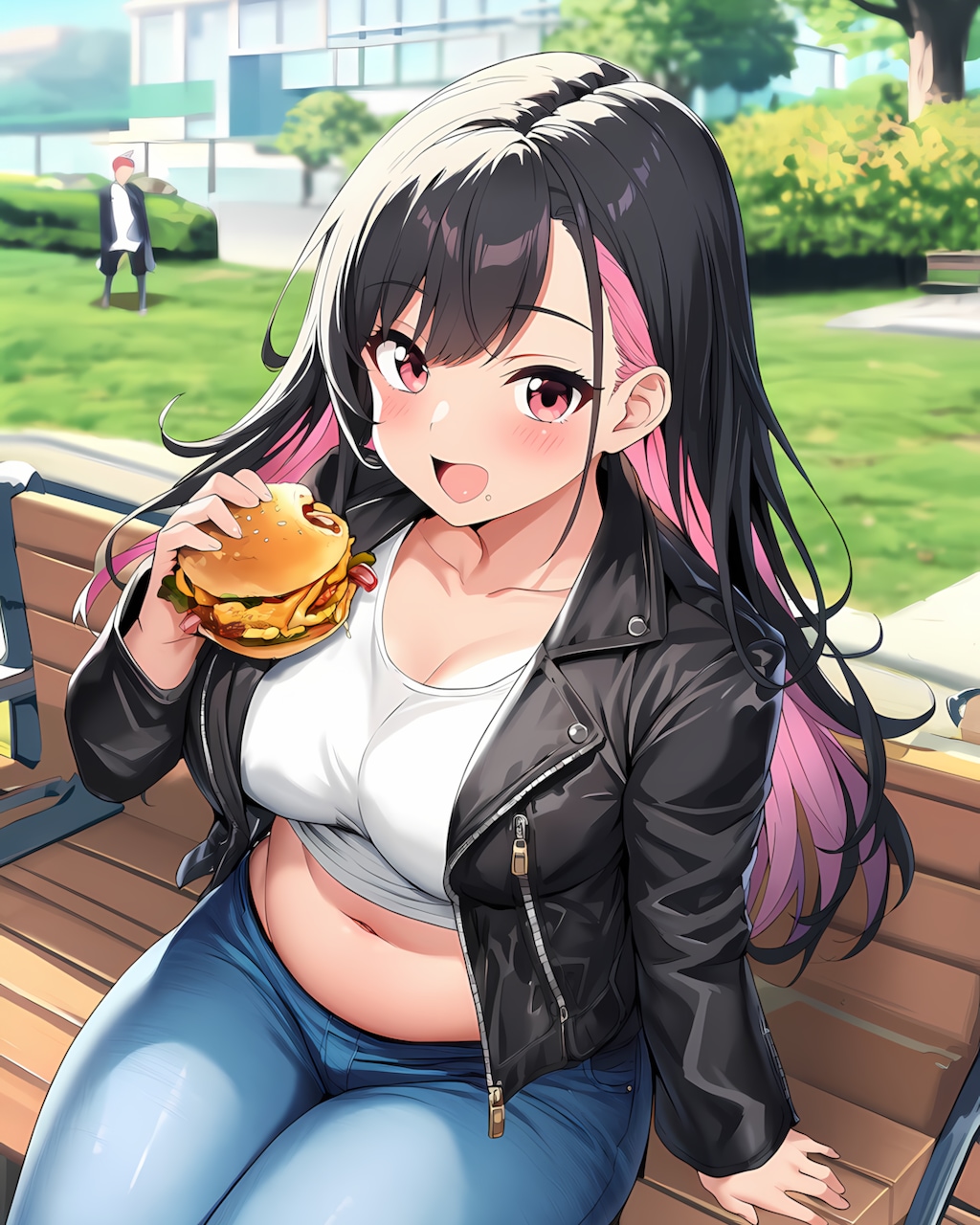🍔青空の下でランチタイム☀️ライダースギャル
