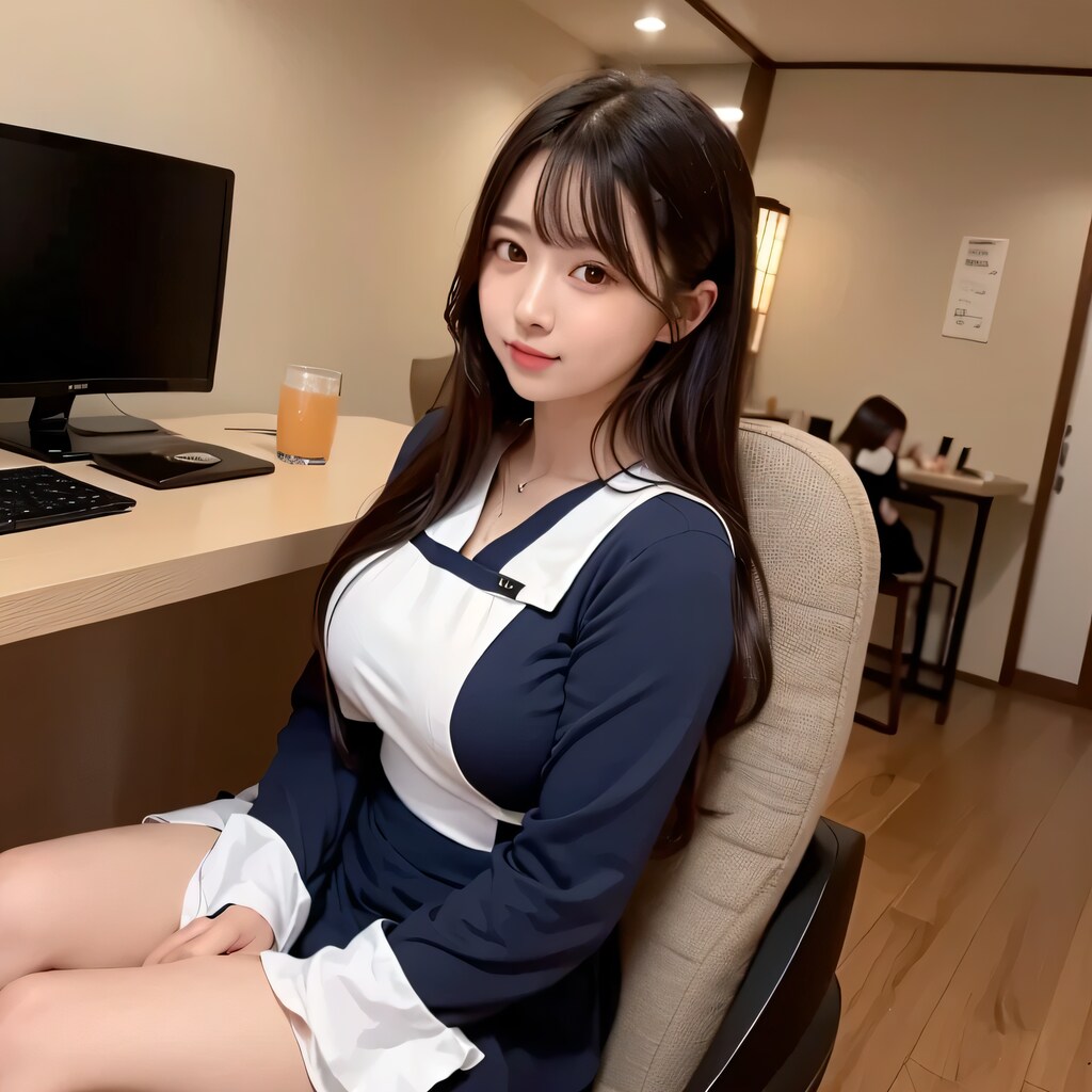 黒髪ロングで漫画喫茶の美女２５