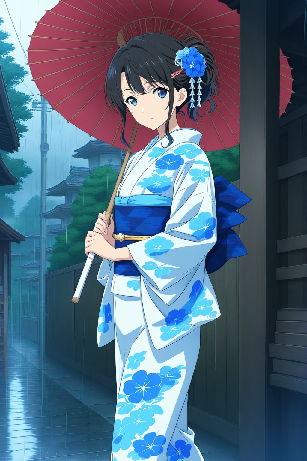 和装少女の外出風景