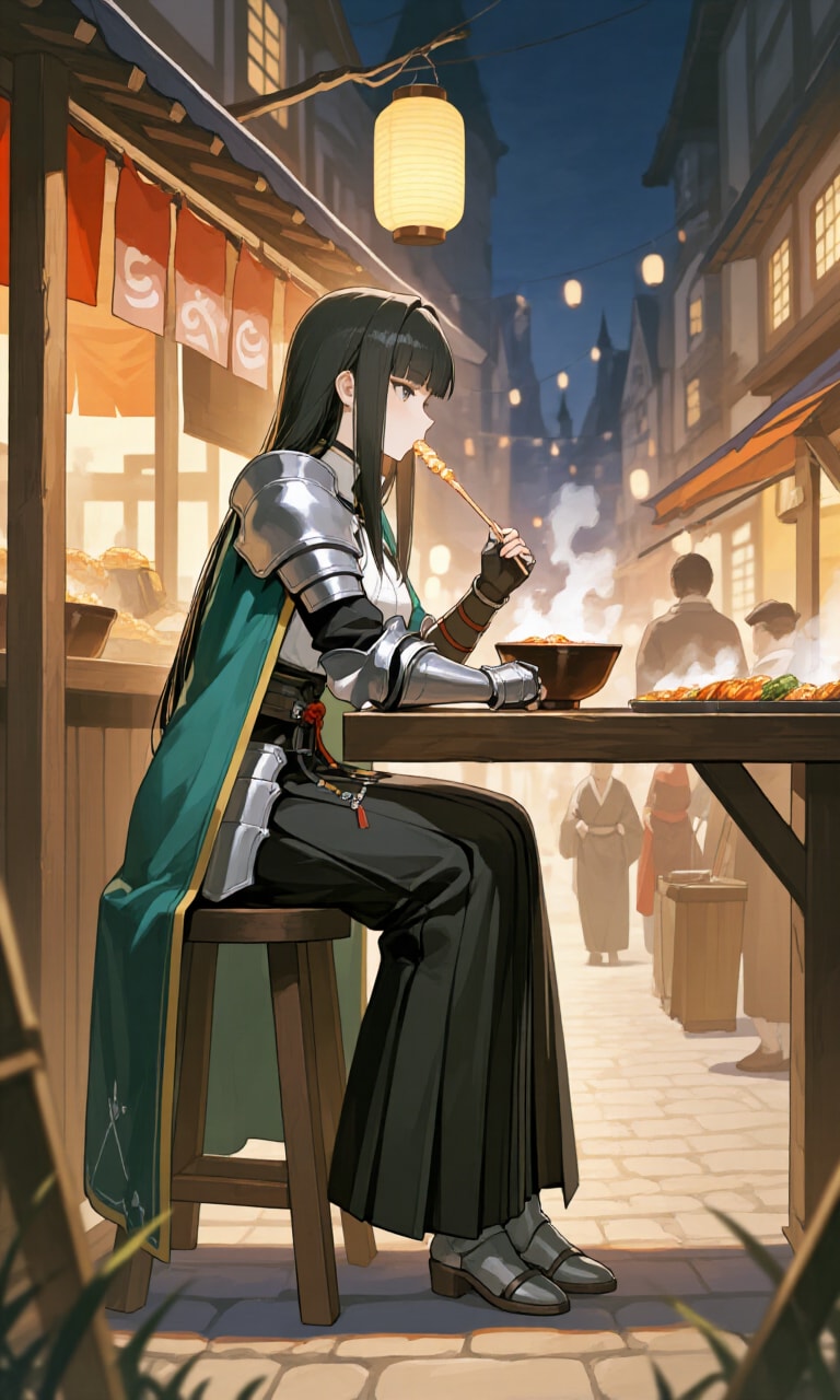 夕飯は馴染みの屋台で | の人気AIイラスト・グラビア