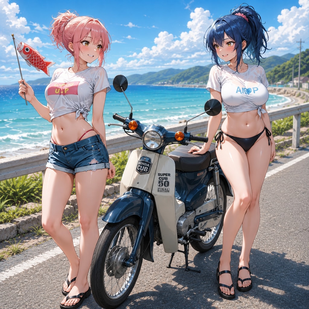 リカちゃん✕汐美ちゃん✕スーパーカブ