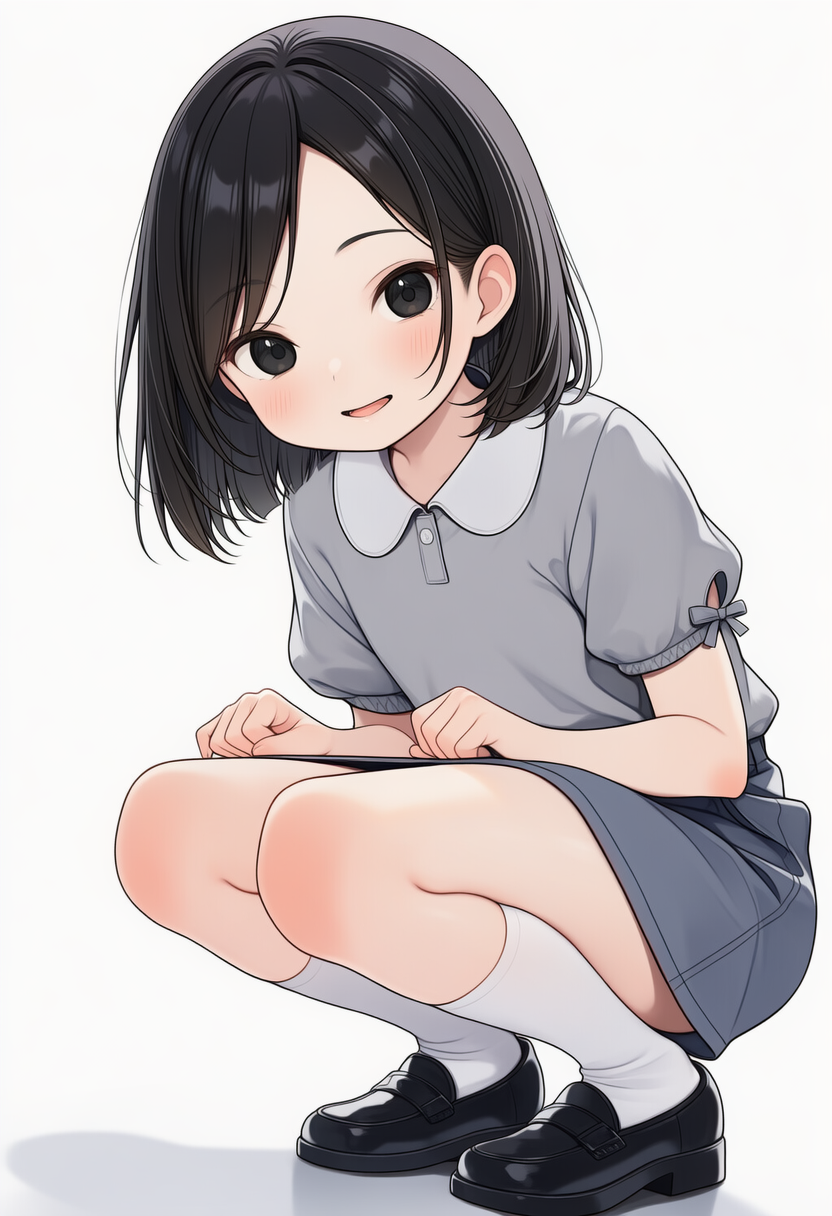 でこ出し少女の恥じらいパンチラ_260709