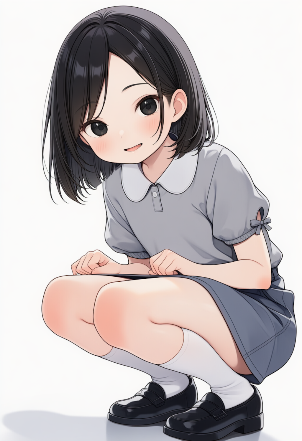 でこ出し少女の恥じらいパンチラ_260709