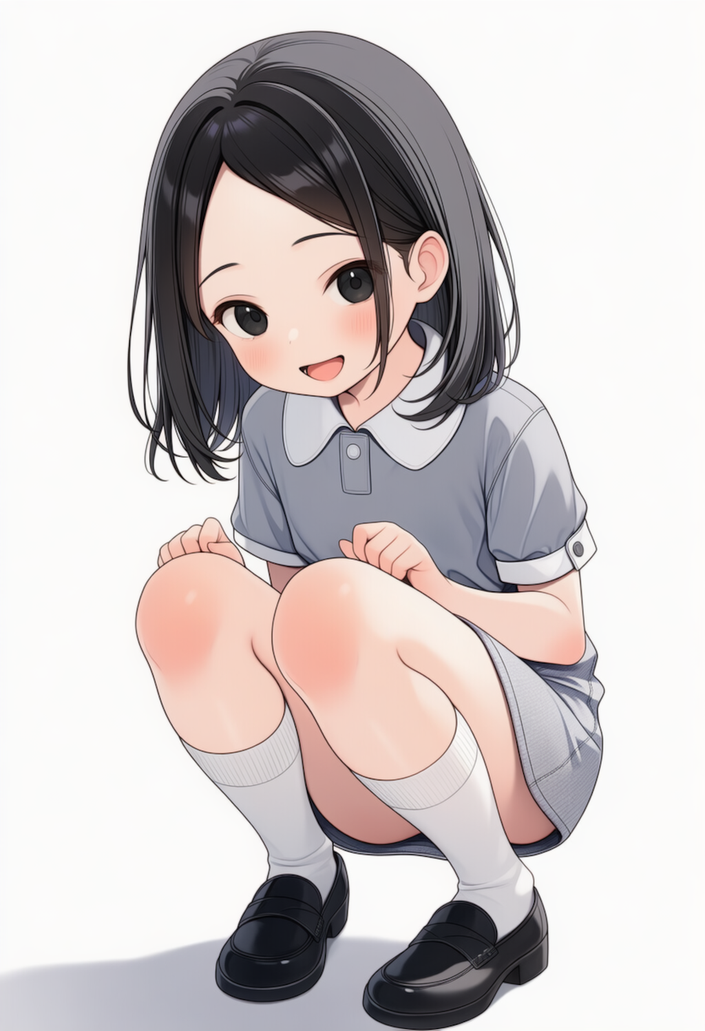 でこ出し少女の恥じらいパンチラ_260709