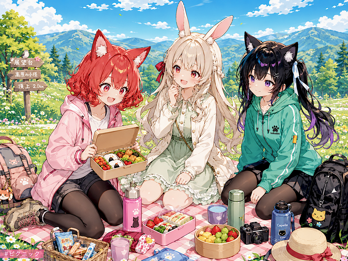 みんなでお弁当 | の人気AIイラスト・グラビア