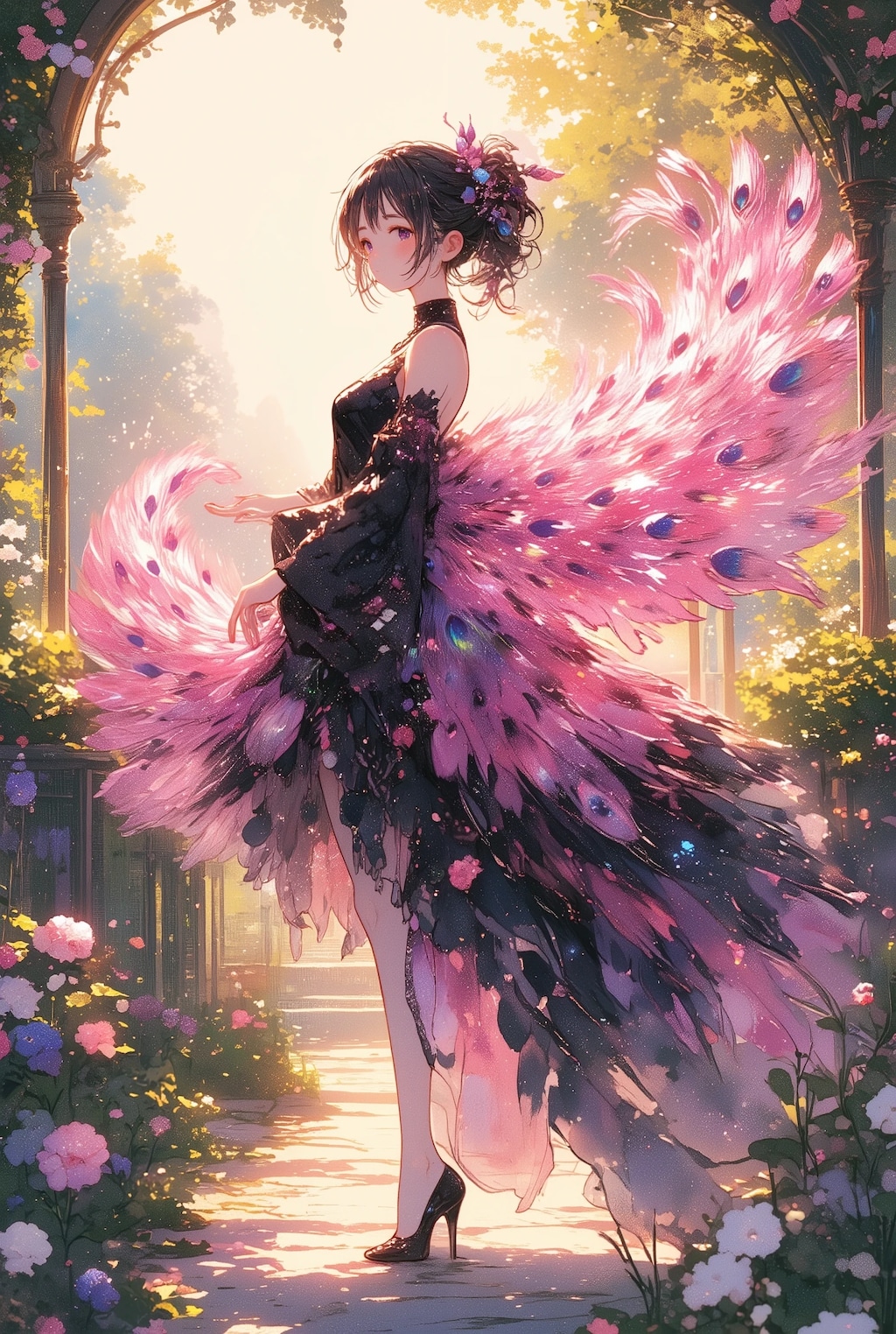 黒ピン孔雀ちゃん