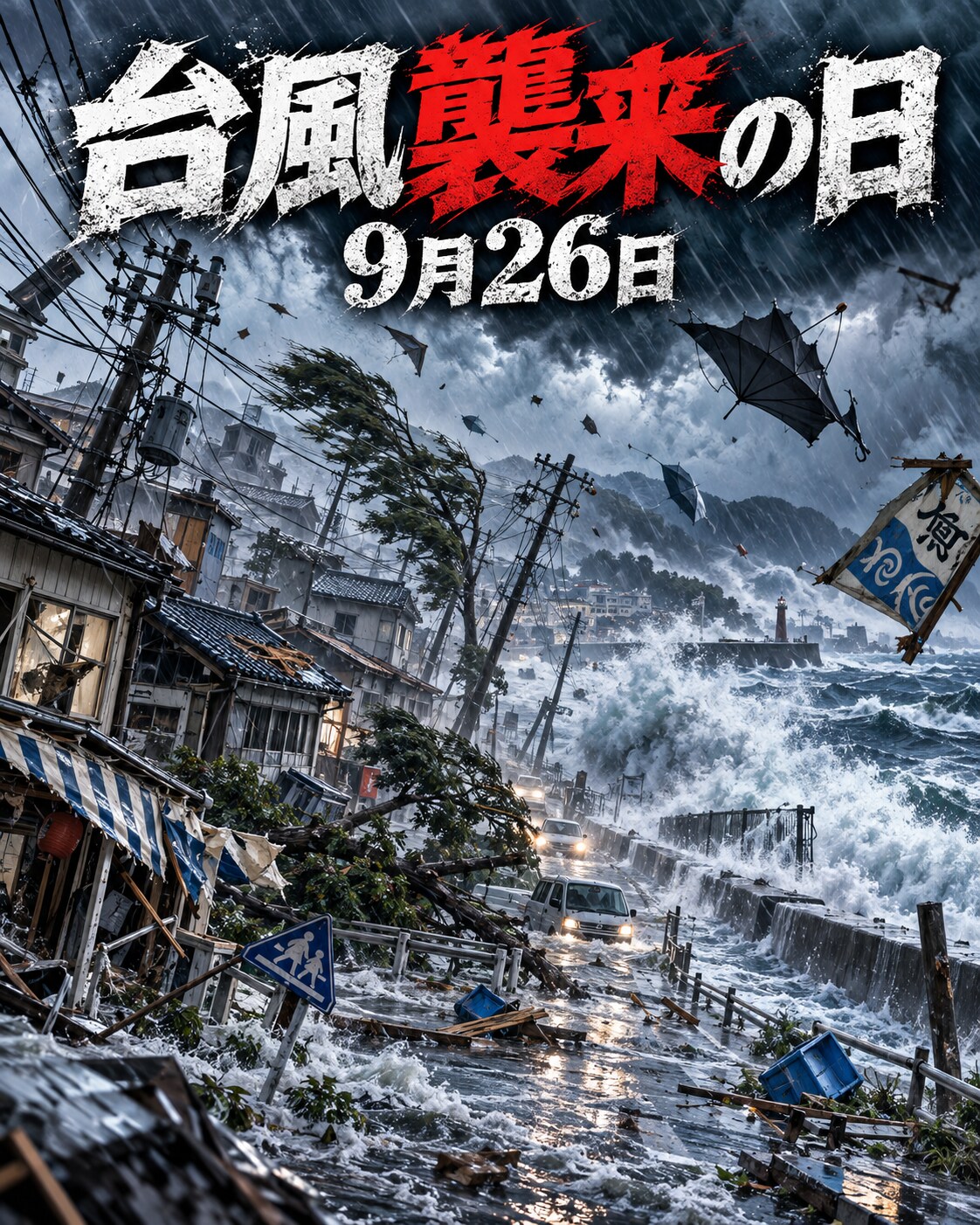 [今日は何の日 9/26] 台風襲来の日 | の人気AIイラスト・グラビア