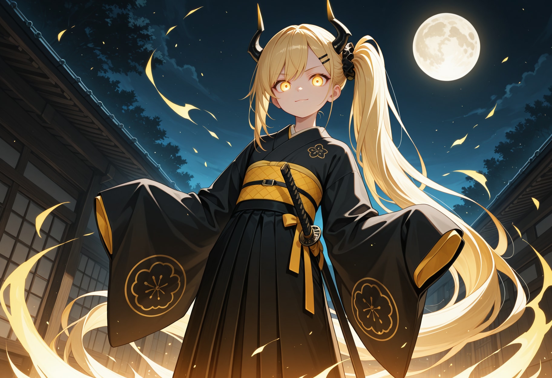 月下の侍な女鬼高生さん | の人気AIイラスト・グラビア