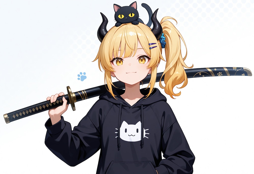 猫と女鬼高生さん