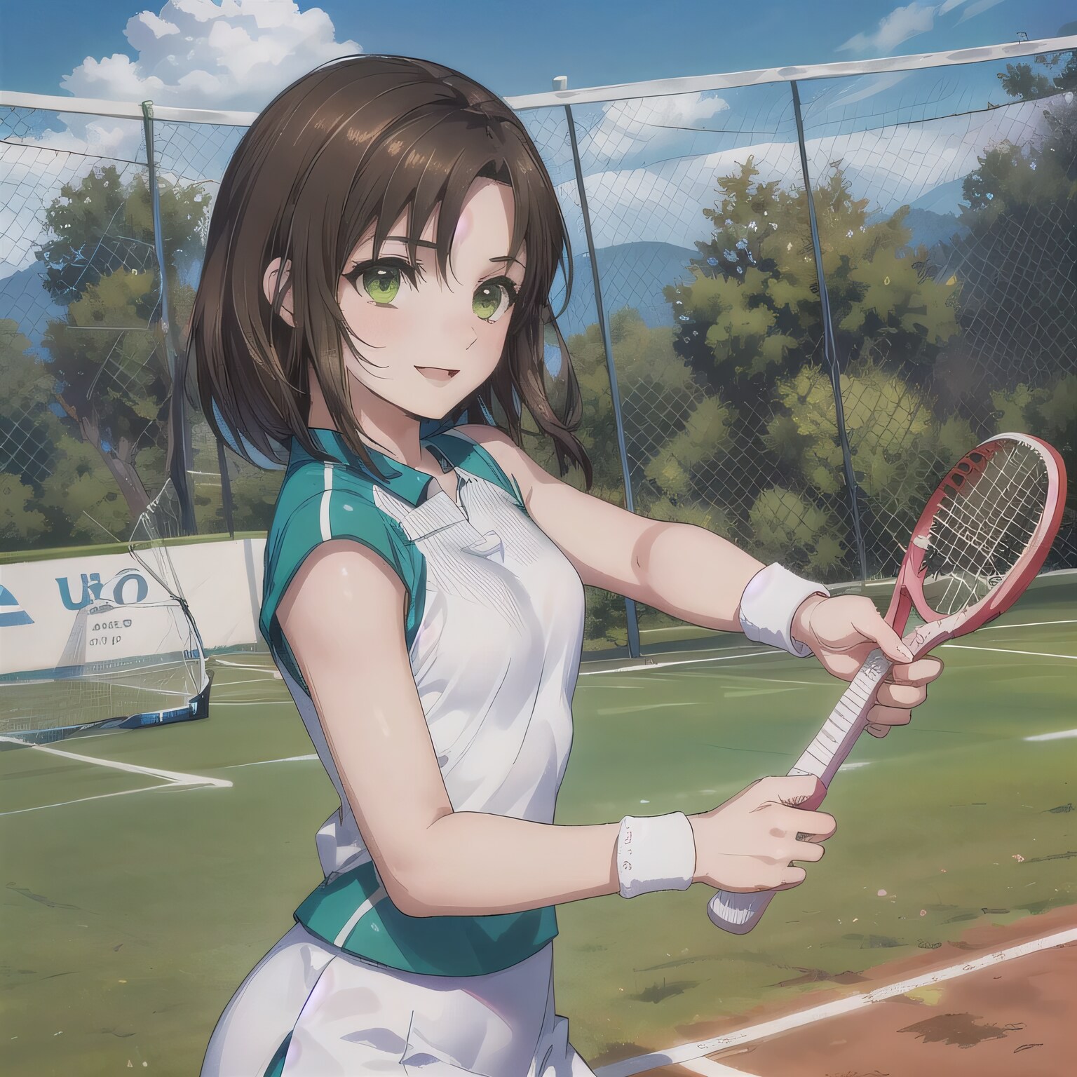 黒髪ボブでテニスウェアの少女１０ | の人気AIイラスト・グラビア