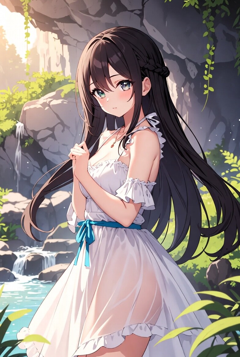 泉の少女 | の人気AIイラスト・グラビア