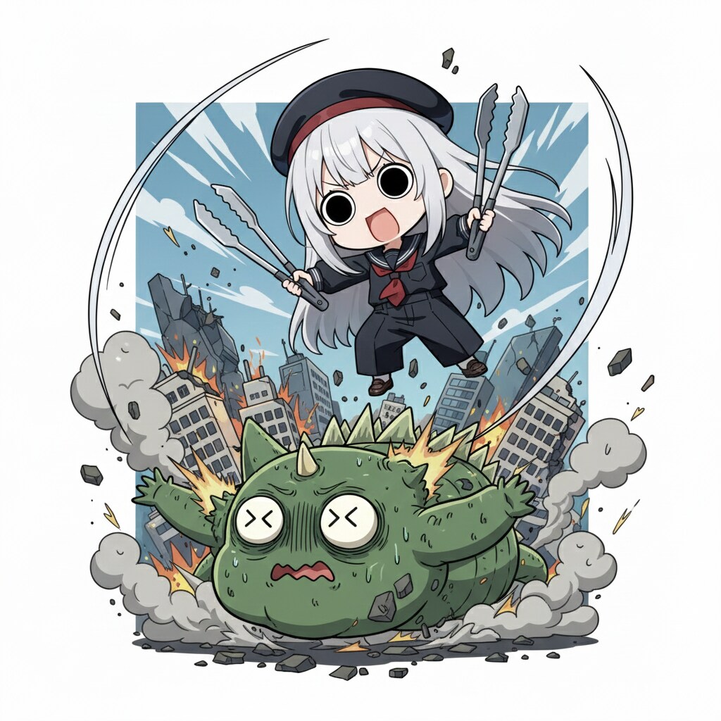 トングを装備してしまいよったえらいこっちゃ嬢