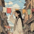 【AI旅行記】インド・ムンバイの街並みをアニメ美少女が旅する！魅惑のコーディネート3選 2枚目